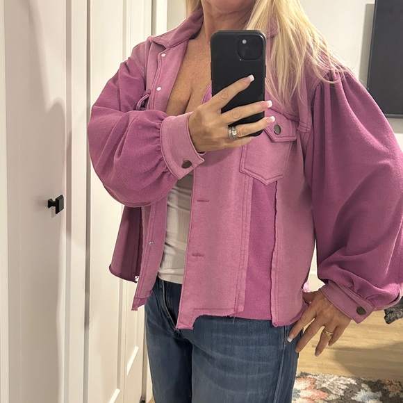 RARE BAR X POL Collaboration Plumberry Oversized Shacket |Size Small - Picture 5 of 13